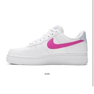 White and pink Nike Air Force sneakers!